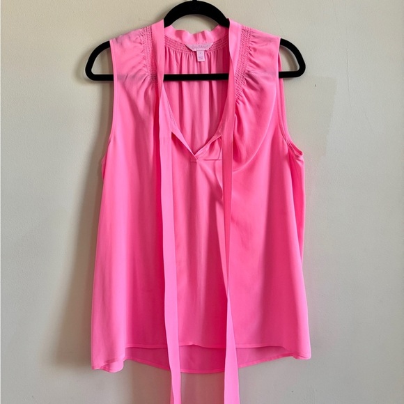 Lilly Pulitzer Silk Pink Sleeveless - Picture 1 of 4
